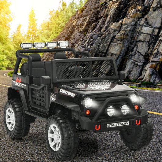 12V Kids Electric Ride On Truck with Remote Control and Operation Lever-Black