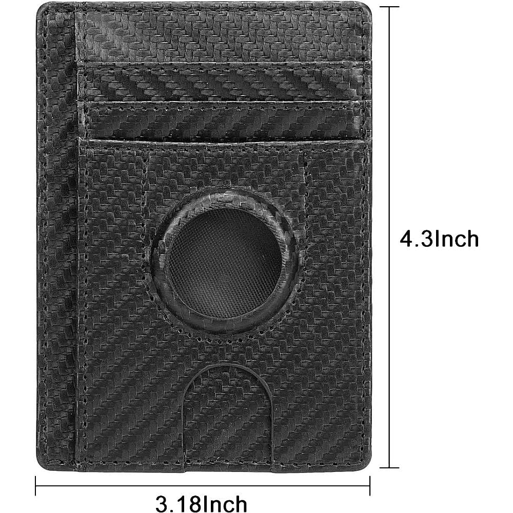 Slim Leather Carbon Style Wallet Case - Apple AirTag Zerodamage Sahara Case LLC