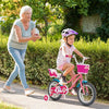 Kids Bicycle with Training Wheels and Basket for Boys and Girls Age 3-9 Years-14 inches - Pink