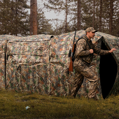 2-6 Person Side-by-Side Hunting Blinds Double One-way See-through Ground Blinds