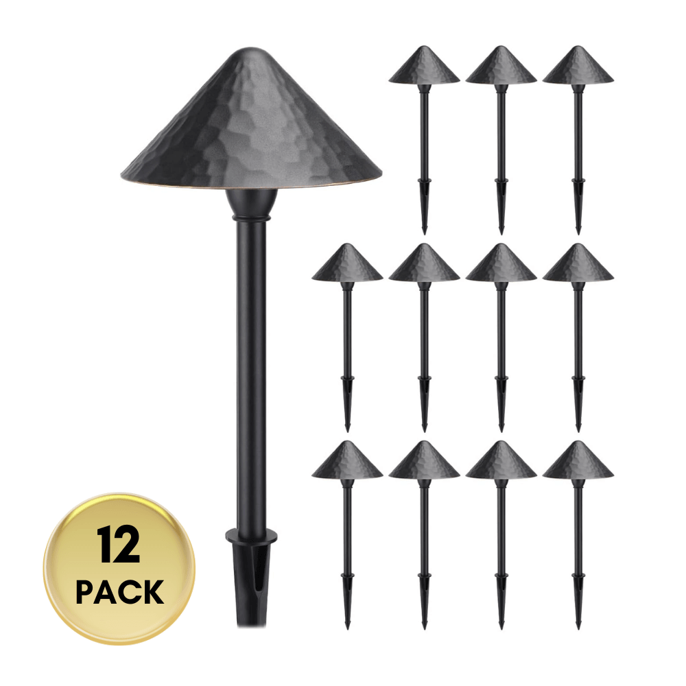 ALP49 4- and 12-Pack 3W 3000K Warm White Integrated LED Low Voltage Cast Aluminum Landscape Pathway Lights Package, Driveway Walkway Light