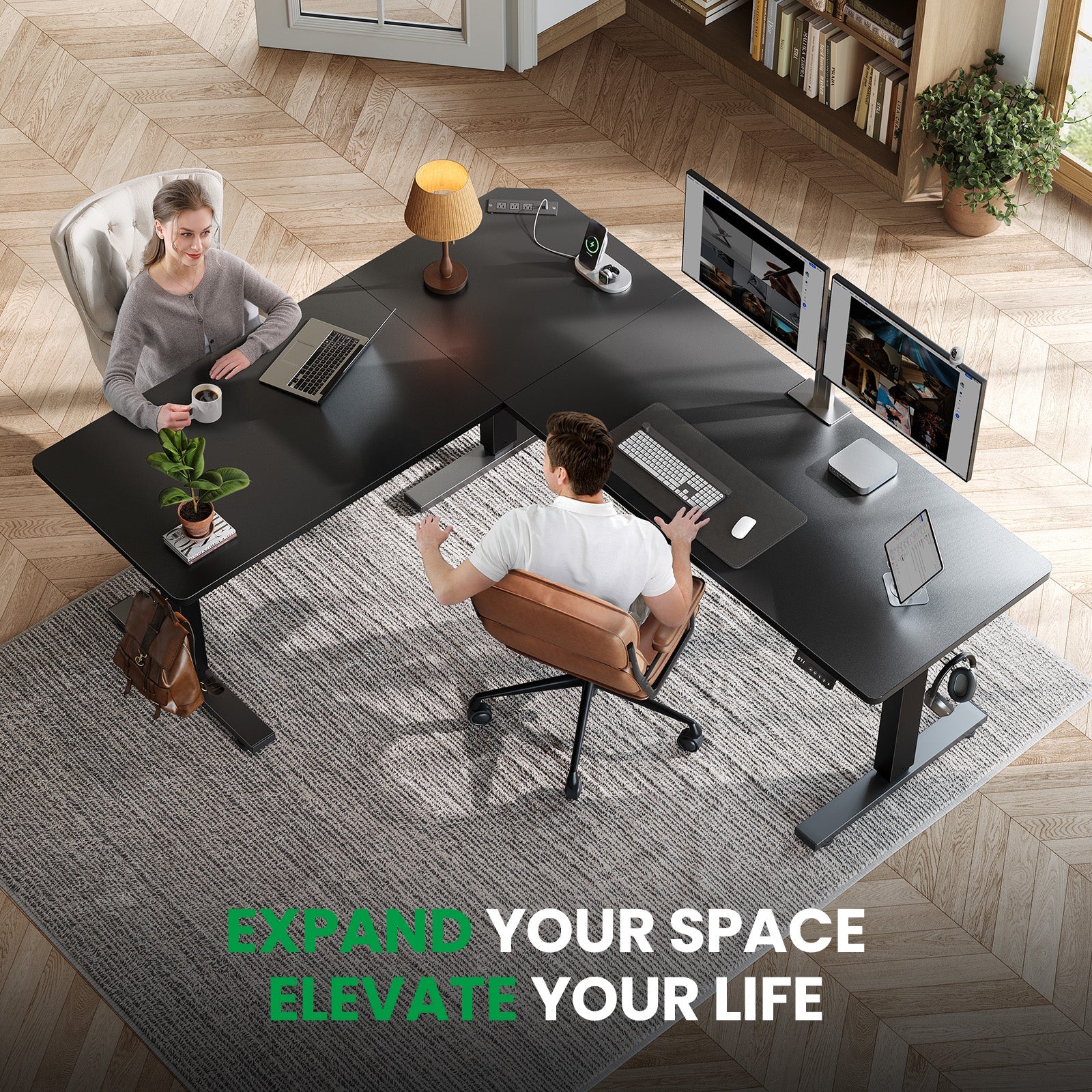 OdinLake S4 Home Office  L Shaped Standing Desk(75