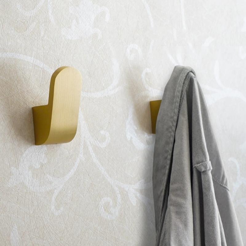 Brass Wall Hooks Modern Golden Robe Coat Towel Hook Set