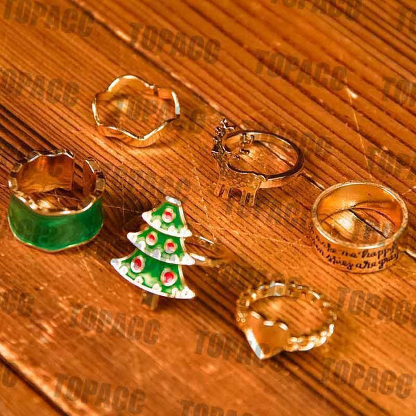 Christmas Ring Set of Six - Gifts for You 'n Me