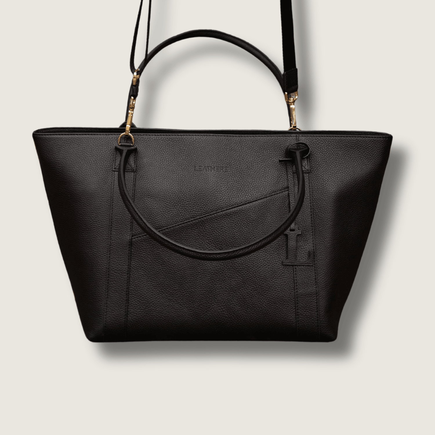 The Leathere New York Tote - Black