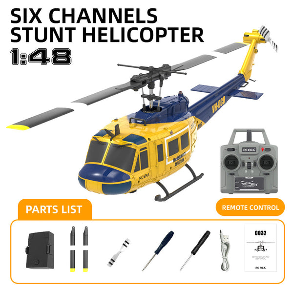 RC ERA C032 UH-1 Huey 6CH RC Helicopter with Smart Positioning & 3D Stunt Flight