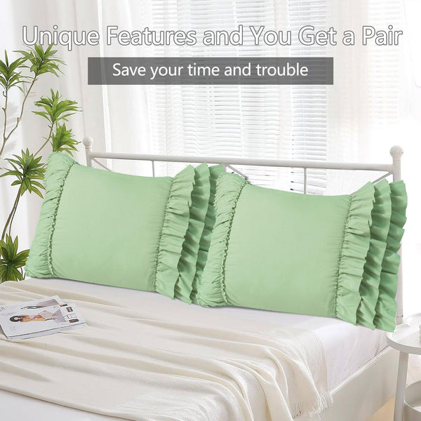 Closeout - Pack of 2 French Country Style Chic Ruffle Pillow Shams