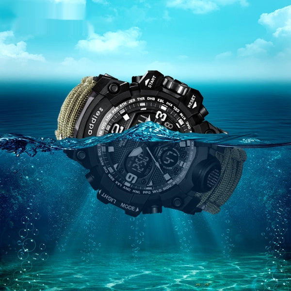 Military Survival  Men Watch With Compass/whistle /scraper/Waterproof 30M Outdoor Men Sports G Style -Shock Watch Relogio Masculino