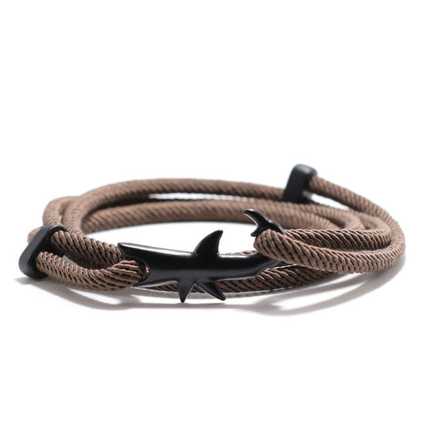 Nylon Rope Chain Luxury  Bracelets For Women And Men Ocean Shark Charm Bracelet Popular Jewelry Anchor Bracelet Style