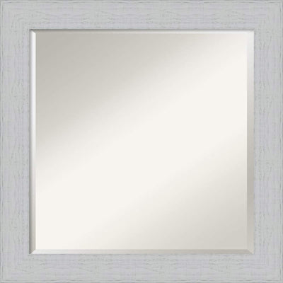 Amanti Art Framed Shiplap White Wall Mirror