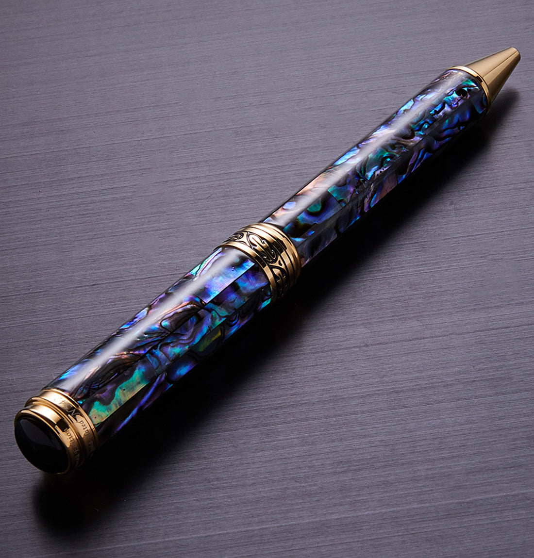 Maestro® Paua Abalone Sea Shell Fountain Pen (Fine Nib) and Ballpoint Pen Set - 18K Gold Plated