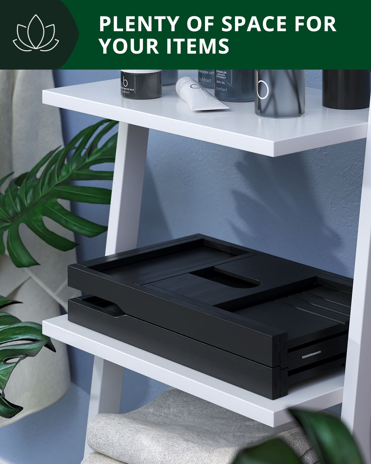 Bathtub Caddy Tray, Black