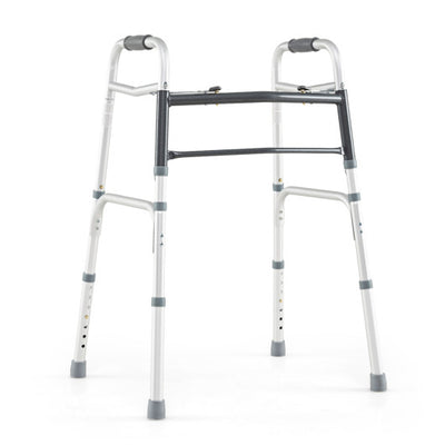 2-Button Folding Walker Lightweight with 7-Level Adjustable Height