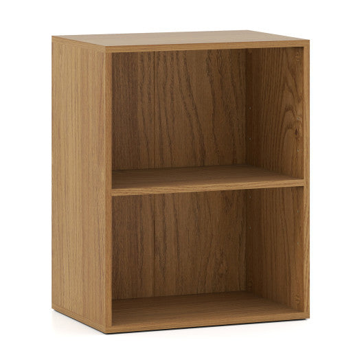 2-Cube Bookcase Floor Standing Open Bookshelf with 5-Position Adjustable Shelf-Natural