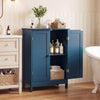2-Door Freestanding Wooden Bathroom Cabinet with Adjustable Shelf-Green