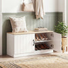 2-Door Shoe Bench Shoe Storage Cabinet with Adjustable Shelves-Natural