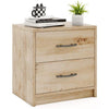2 Drawer Nightstand with Storage for Living Room-Oak - Oak