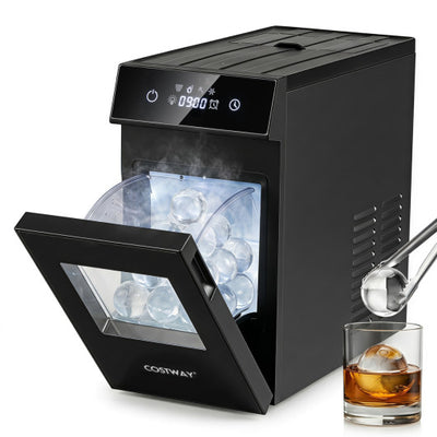 2 Inch Ice Ball Maker Countertop with Self-Cleaning and 8H Timer-Black
