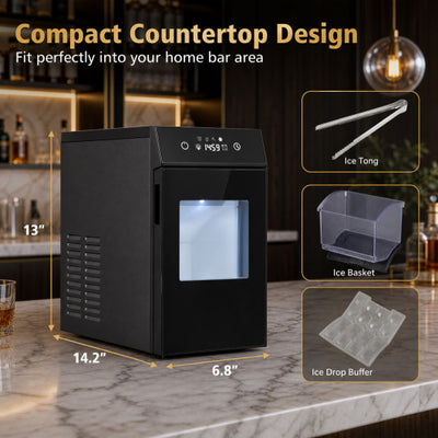 2 Inch Ice Ball Maker Countertop with Self-Cleaning and 8H Timer-Black
