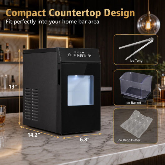 2 Inch Ice Ball Maker Countertop with Self-Cleaning and 8H Timer-Black
