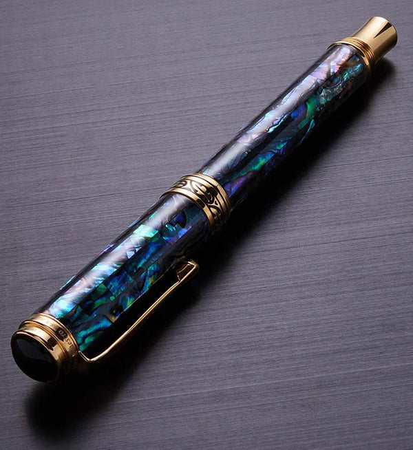 Maestro® Paua Abalone Sea Shell Fountain Pen (Medium Nib) - 18K Gold Plated - Gifts for You 'n Me
