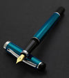 Incognito Diamond-Cut Lacquered Brass Fountain Pen (Medium Nib) - Deep Blue