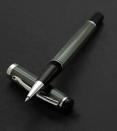 Incognito Diamond-Cut Lacquered Brass Rollerball Pen - Zinc Green