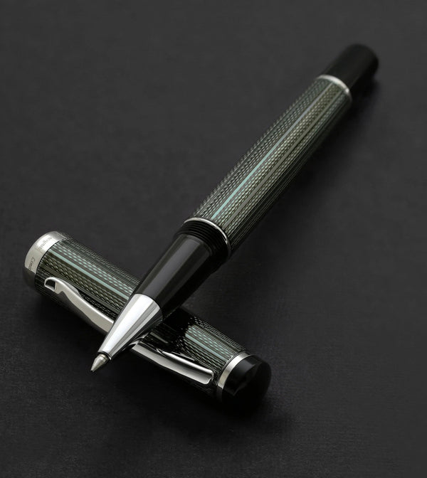 Incognito Diamond-Cut Lacquered Brass Rollerball Pen - Zinc Green - Gifts for You 'n Me