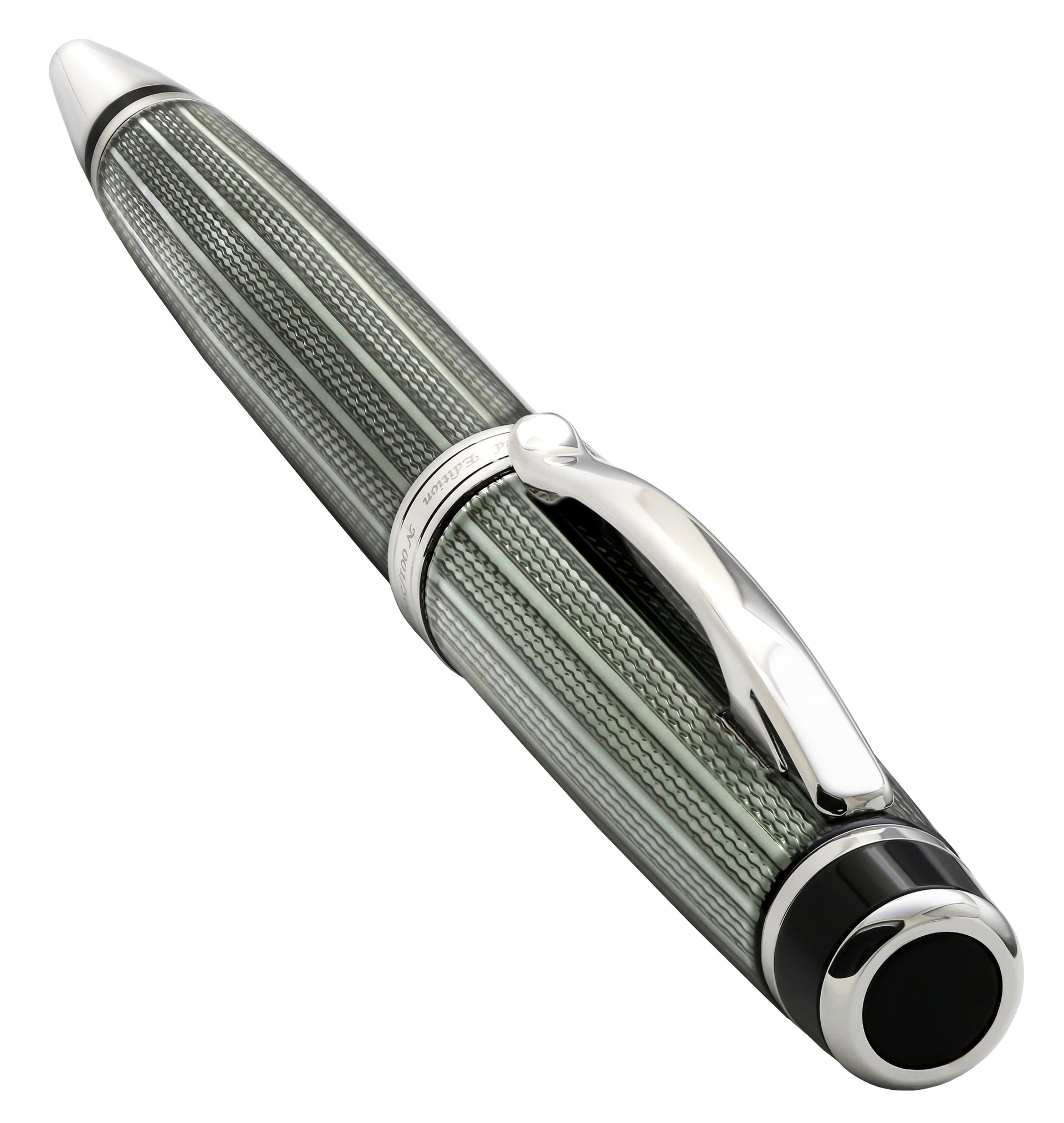 Incognito Diamond-Cut Lacquered Brass Ballpoint Pen - Zinc Green