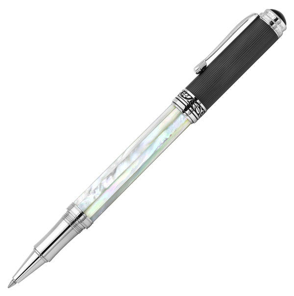 Maestro® Oceanic White Mother of Pearl Rollerball Pen - DLC (Diamond-Like Coating) PVD Cap - Gifts for You 'n Me