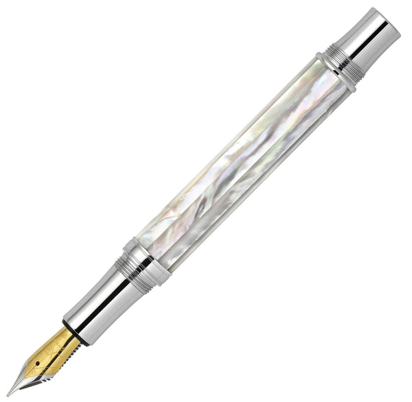Maestro® Oceanic White Mother of Pearl Fountain Pen (Fine Nib) - DLC (Diamond-Like Coating) PVD Cap - Gifts for You 'n Me