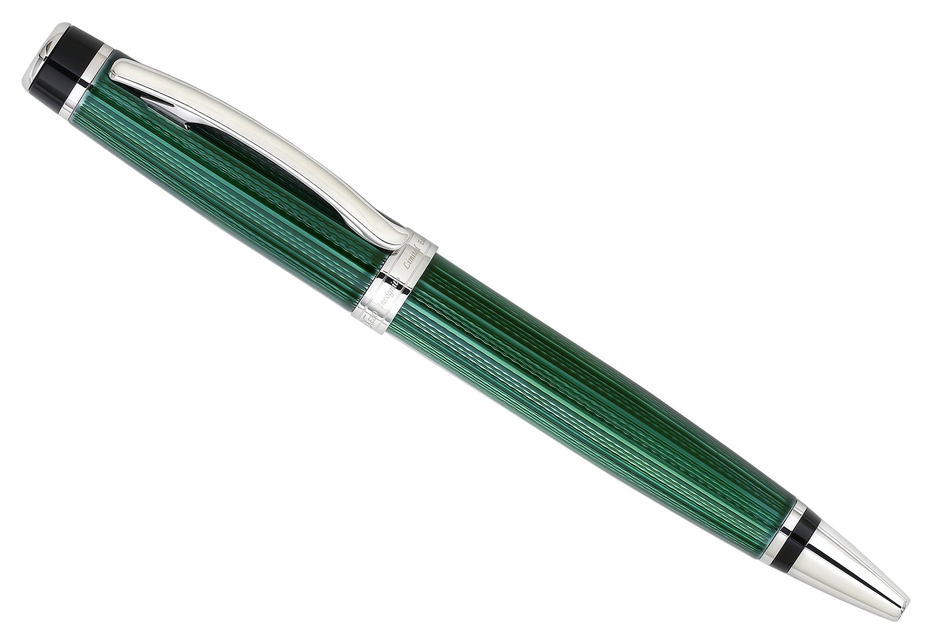 Incognito Diamond-Cut Lacquered Brass Ballpoint Pen - Forest Green