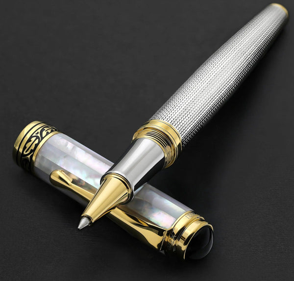 Maestro® 925 Sterling Silver Rollerball Pen - White Mother of Pearl Cap - Gifts for You 'n Me