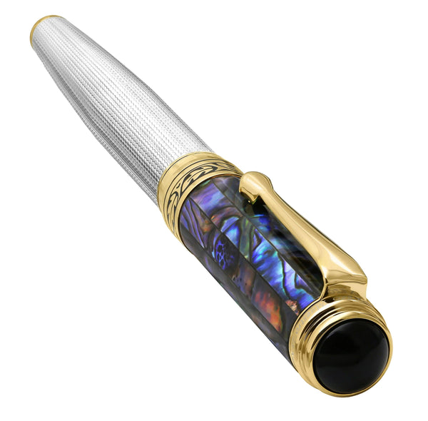 Maestro® 925 Sterling Silver Fountain Pen (Medium Nib) - Paua Abalone Cap - Gifts for You 'n Me