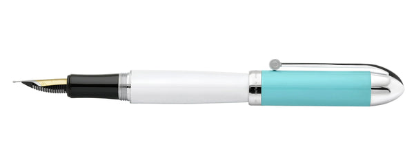 Visionary® Brass & Aluminum Enameled Fountain Pen (Fine Nib) - Sky Blue / White - Gifts for You 'n Me