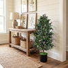 2 Pack Artificial Topiary Cone Tree Faux Potted Shrub Plant with 49 Flowers-purple - Purple