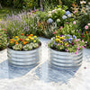 2 Pack Galvanized Raised Garden Bed Kit with Open-Ended Base-Silver
