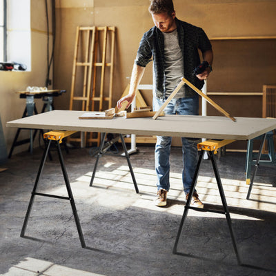 2 Pack Heavy Duty Sawhorse with Steel Folding Legs