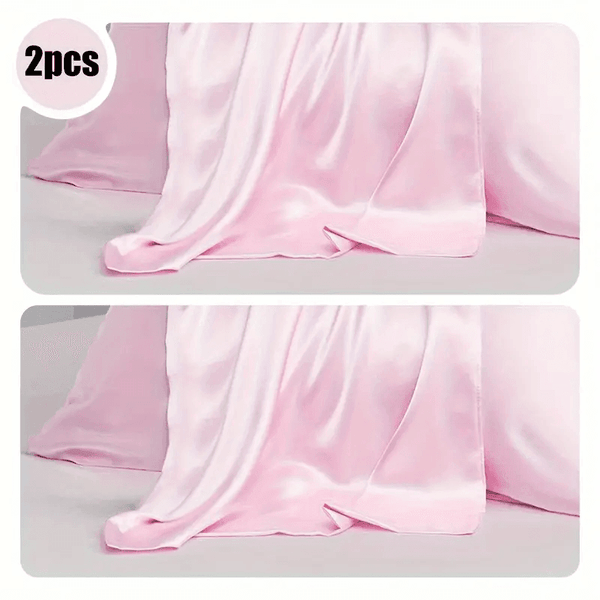 2 Pack Satin Silk Pillowcases for Hair & Skin – Soft, Smooth, Cooling Pillow Covers (Queen Size)