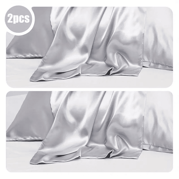 2 Pack Satin Silk Pillowcases for Hair & Skin – Soft, Smooth, Cooling Pillow Covers (Queen Size)
