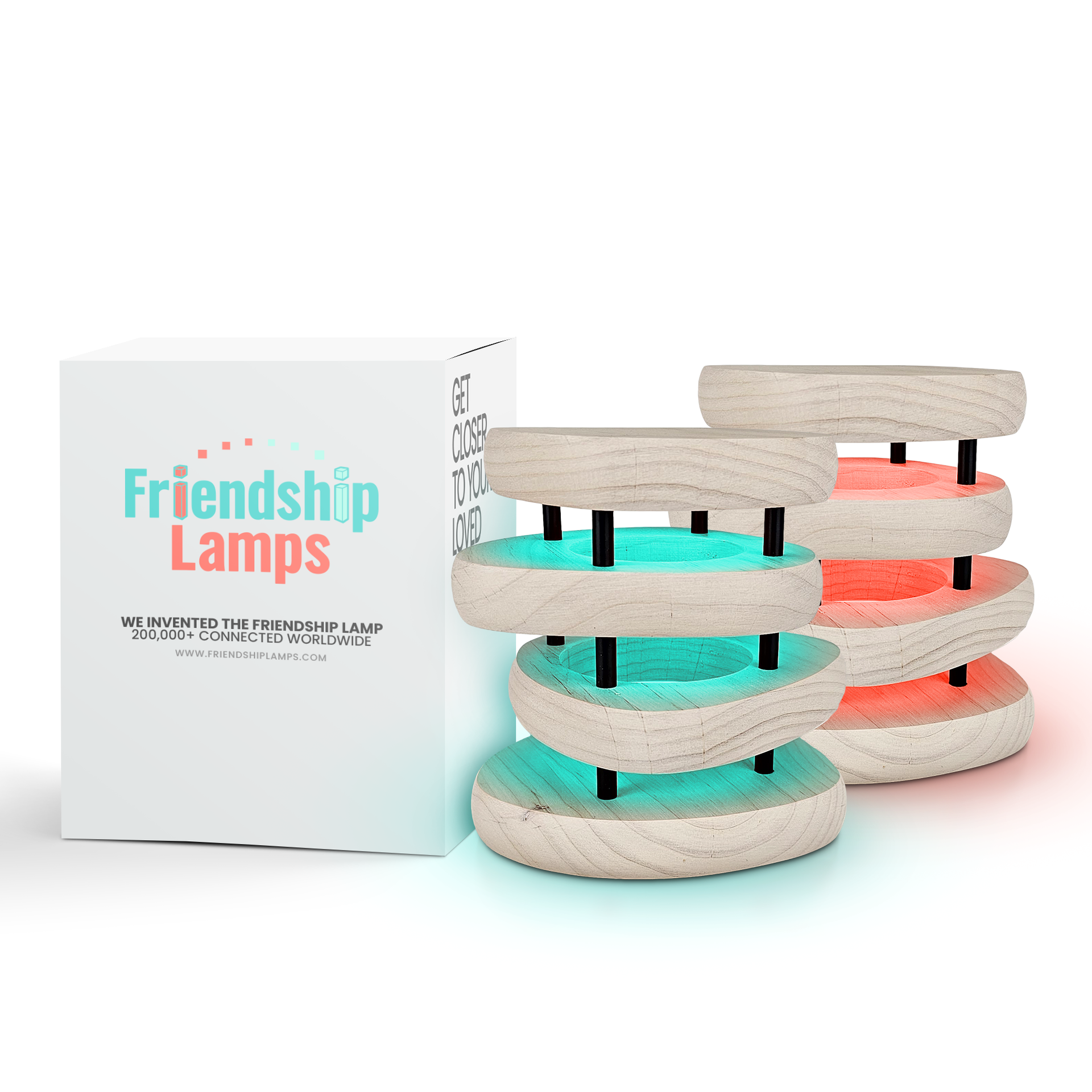 Mid-Century Design Friendship Lamp – Retro Wi-Fi Touch Lamp | Stay Connected Through Time & Distance