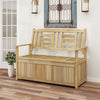 2-Person Garden Bench with 49 Gal Storage Bench and Backrest ﻿-Natural