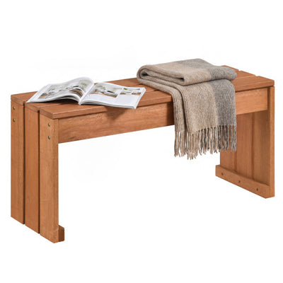 2-Person Outdoor Garden Bench with Solid Wooden Frame for Backyard