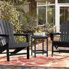 2-Pieces18 Inches Adirondack Outdoor Side Table for Patio and Garden-Black
