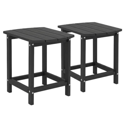 2-Pieces18 Inches Adirondack Outdoor Side Table for Patio and Garden-Black