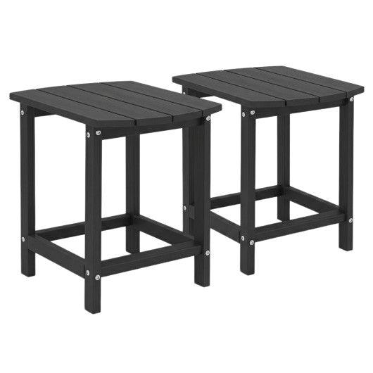 2-Pieces18 Inches Adirondack Outdoor Side Table for Patio and Garden-Black