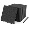 2 Pieces 0.39 inch Thick Rubber Top Exercise Mat 140 Sq Ft with Boarders-Gray