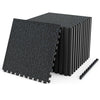 2 Pieces 0.55 inch Thick Rubber Top Exercise Mat 96 Sq Ft with Boarders-Blue