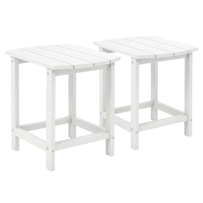2-Pieces 18 Inches Adirondack Outdoor Side Table for Patio and Garden-White