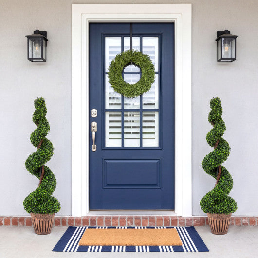 2 Pieces 4 Feet Artificial Décor Green Boxwood Spiral Tree Set